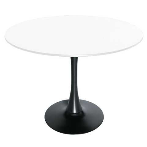 Bristol 40" Round Dining Table with MDF Wood Tabletop in Black Steel