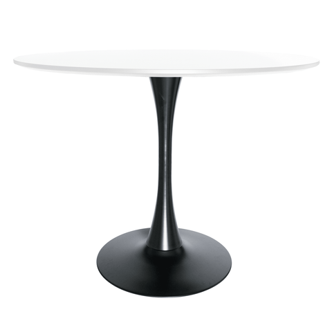 Bristol 40" Round Dining Table with MDF Wood Tabletop in Black Steel