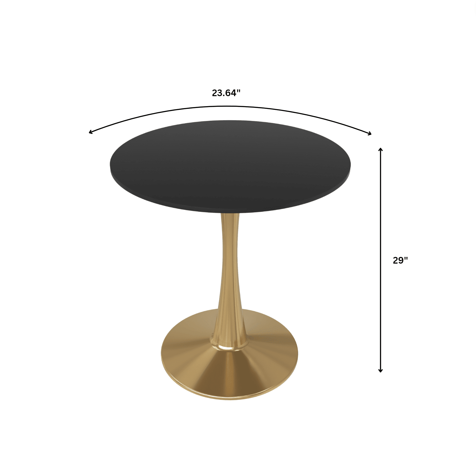 Bristol 24" Round Dining Table with MDF Wood Tabletop in Gold Steel