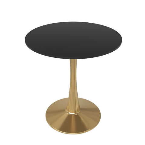 Bristol 24" Round Dining Table with MDF Wood Tabletop in Gold Steel