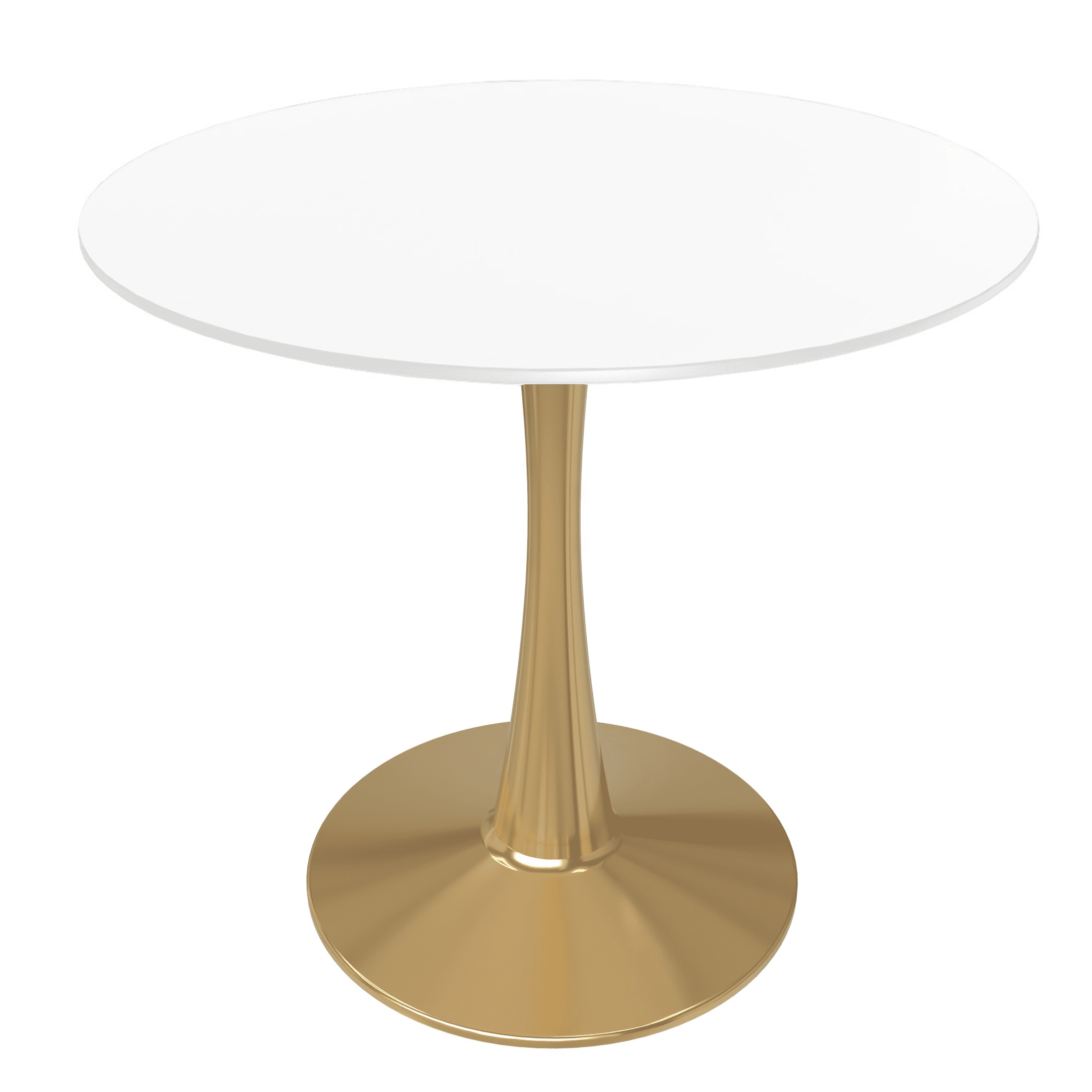 Bristol 24" Round Dining Table with MDF Wood Tabletop in Gold Steel