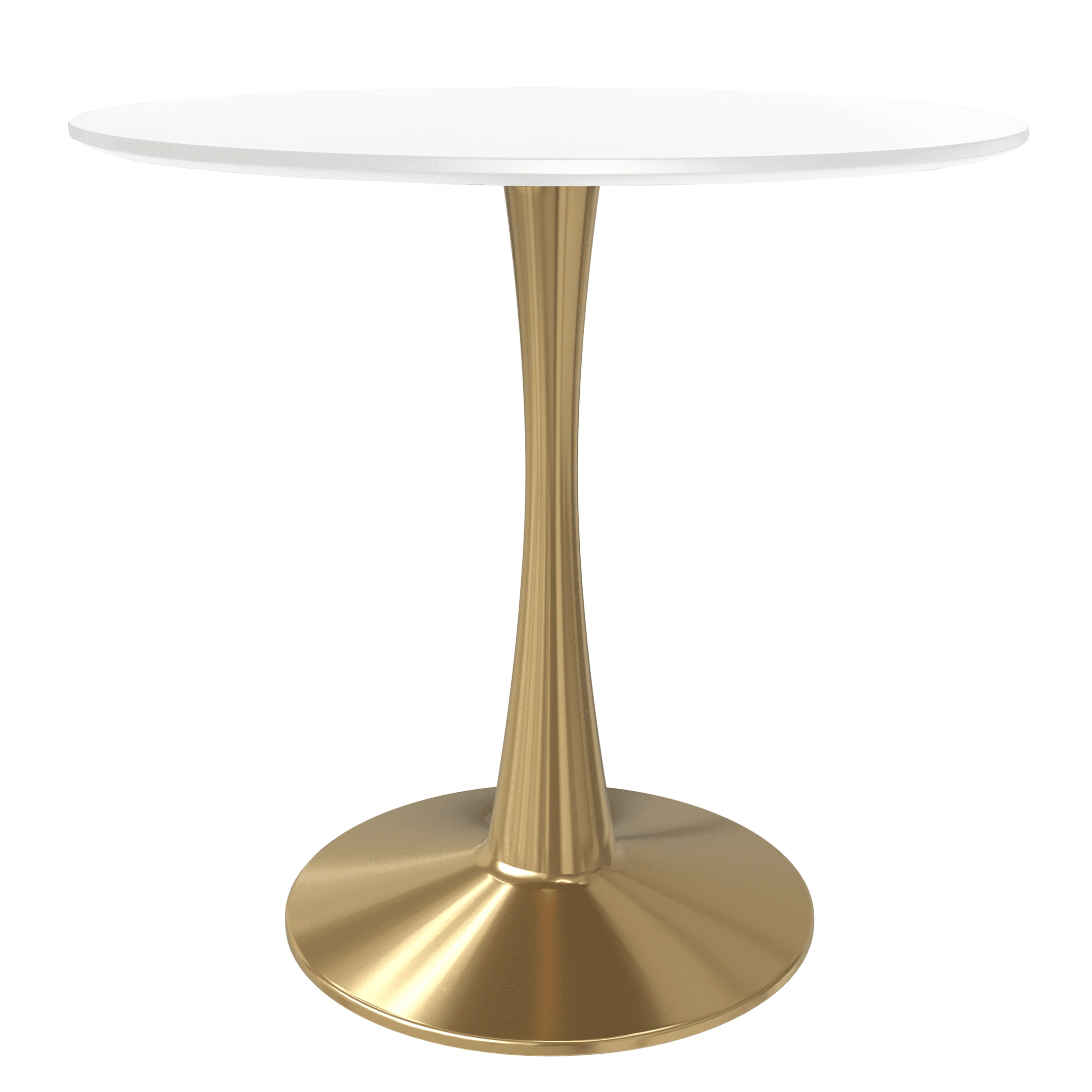 Bristol 24" Round Dining Table with MDF Wood Tabletop in Gold Steel