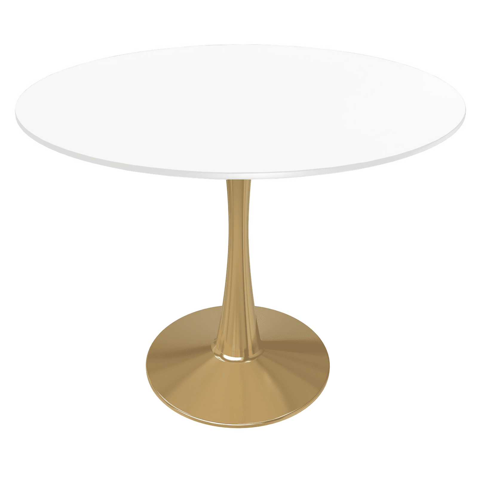 Bristol 35" Round Dining Table with MDF Wood Tabletop in Gold Steel