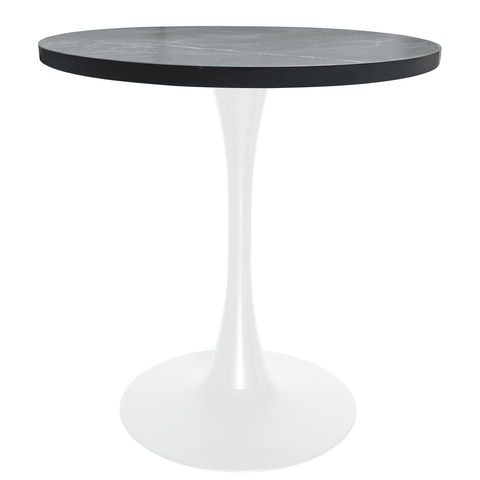 Bristol 27" Round Dining Table with MDF Tableop and White Iron Base