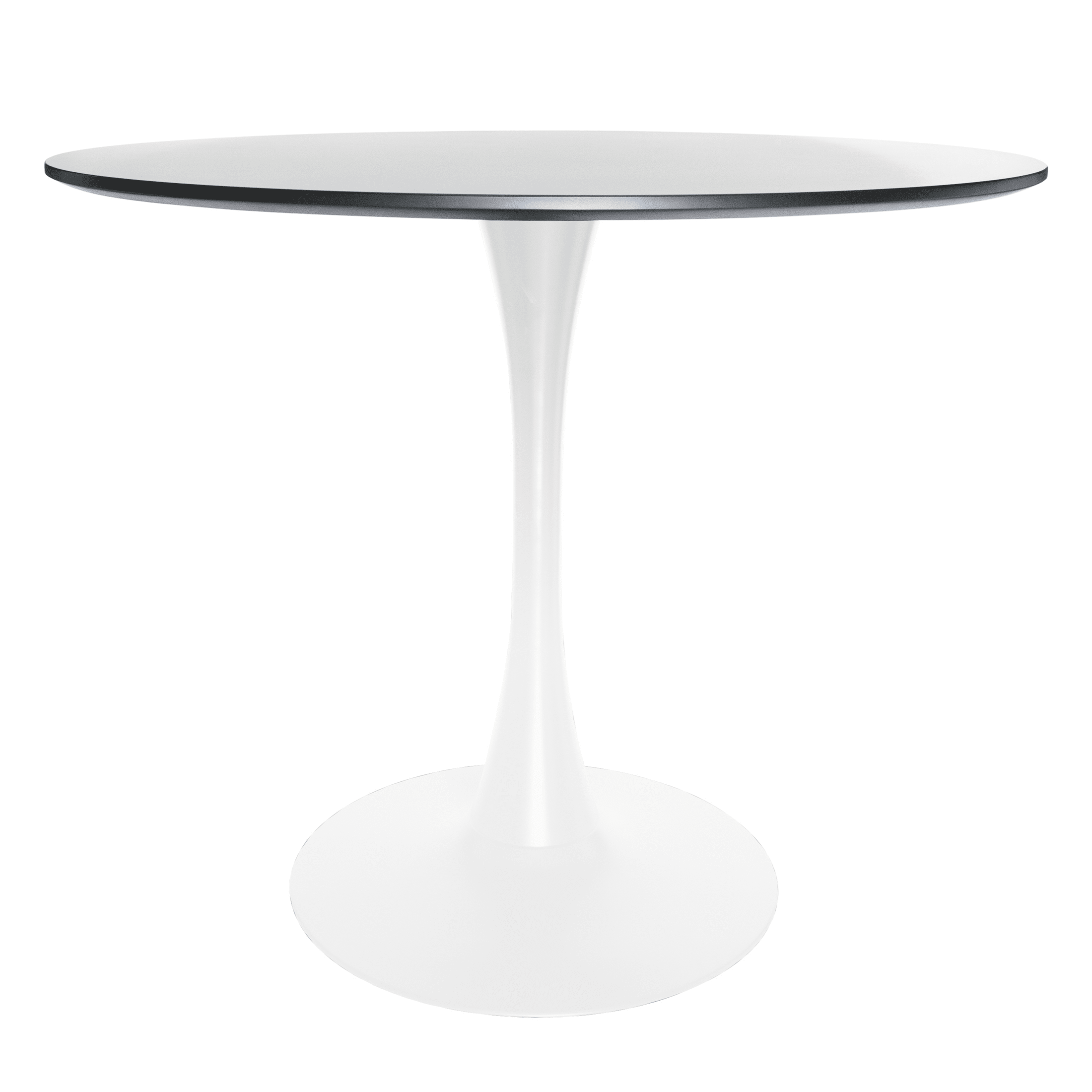 Bristol 32" Round Dining Table with Wood Top and Iron Pedestal Base