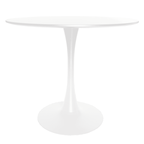 Bristol 32" Round Dining Table with Wood Top and Iron Pedestal Base