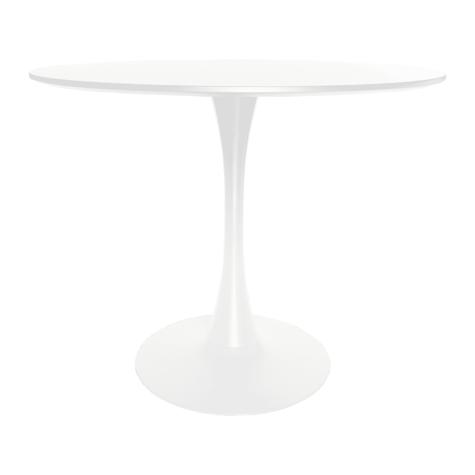 Bristol Modern Round Dining Table with Wood Top and Iron Pedestal Base