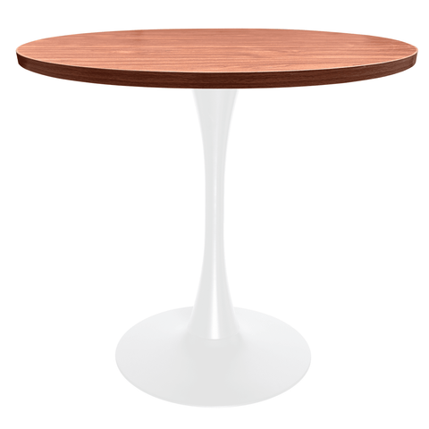 Bristol 27" Round Dining Table with MDF Tableop and White Iron Base