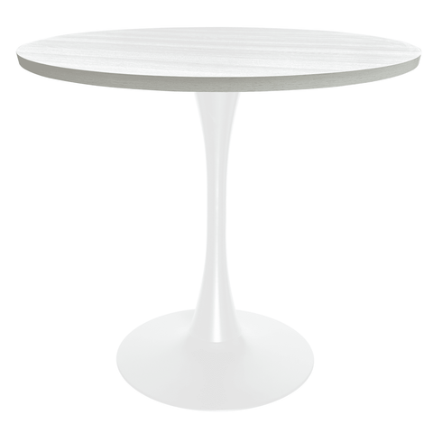 Bristol 27" Round Dining Table with MDF Tableop and White Iron Base