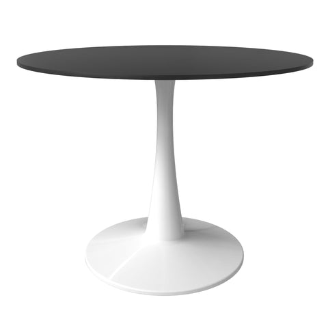 Bristol 40" Round Dining Table with MDF Wood Tabletop in White Steel