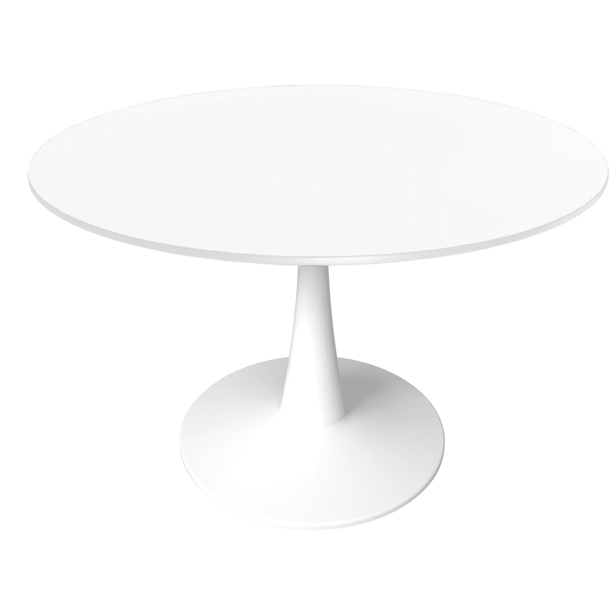 Bristol 40" Round Dining Table with MDF Wood Tabletop in White Steel