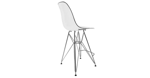 Cresco Modern Acrylic Barstool in Chrome Base for Kitchen and Dining Room