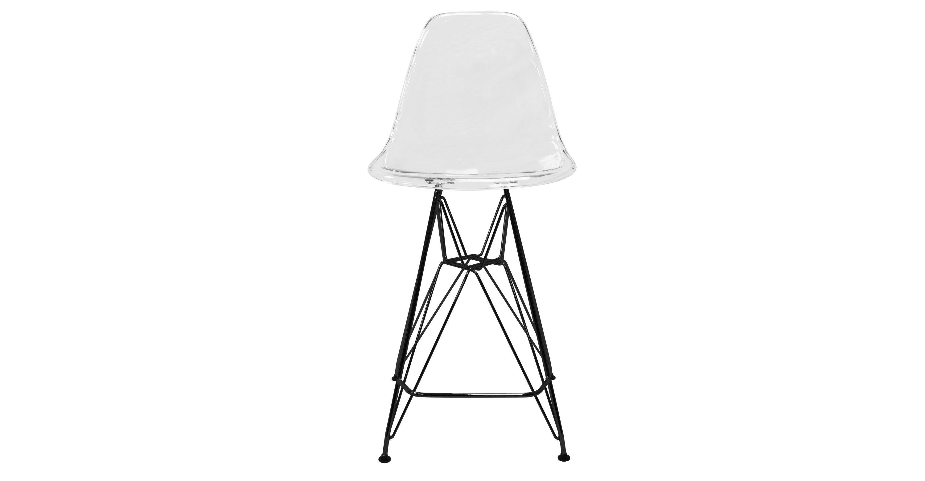 Cresco Modern Acrylic Barstool in Chrome Base for Kitchen and Dining Room