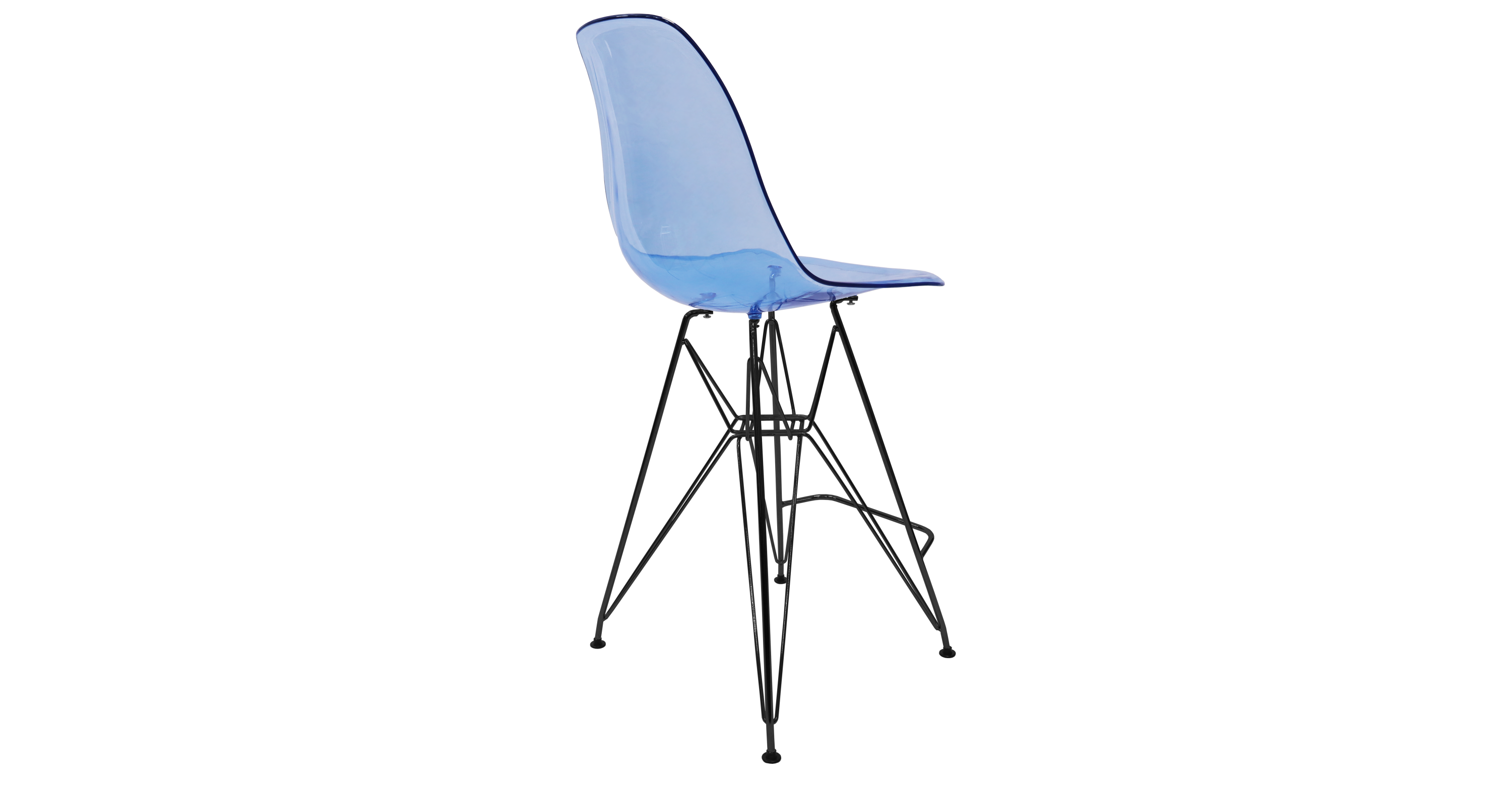 Cresco Modern Acrylic Barstool in Chrome Base for Kitchen and Dining Room