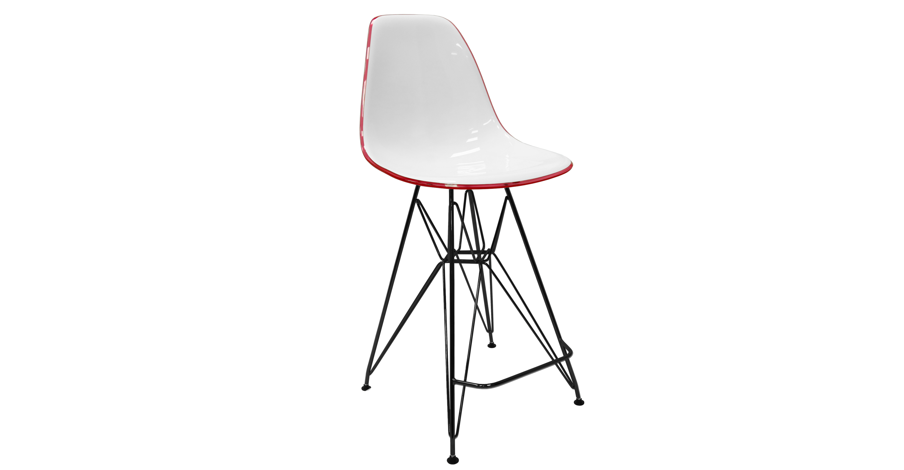 Cresco Modern Acrylic Barstool in Chrome Base for Kitchen and Dining Room