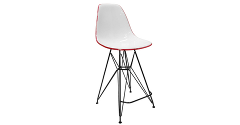 Cresco Modern Acrylic Barstool in Chrome Base for Kitchen and Dining Room