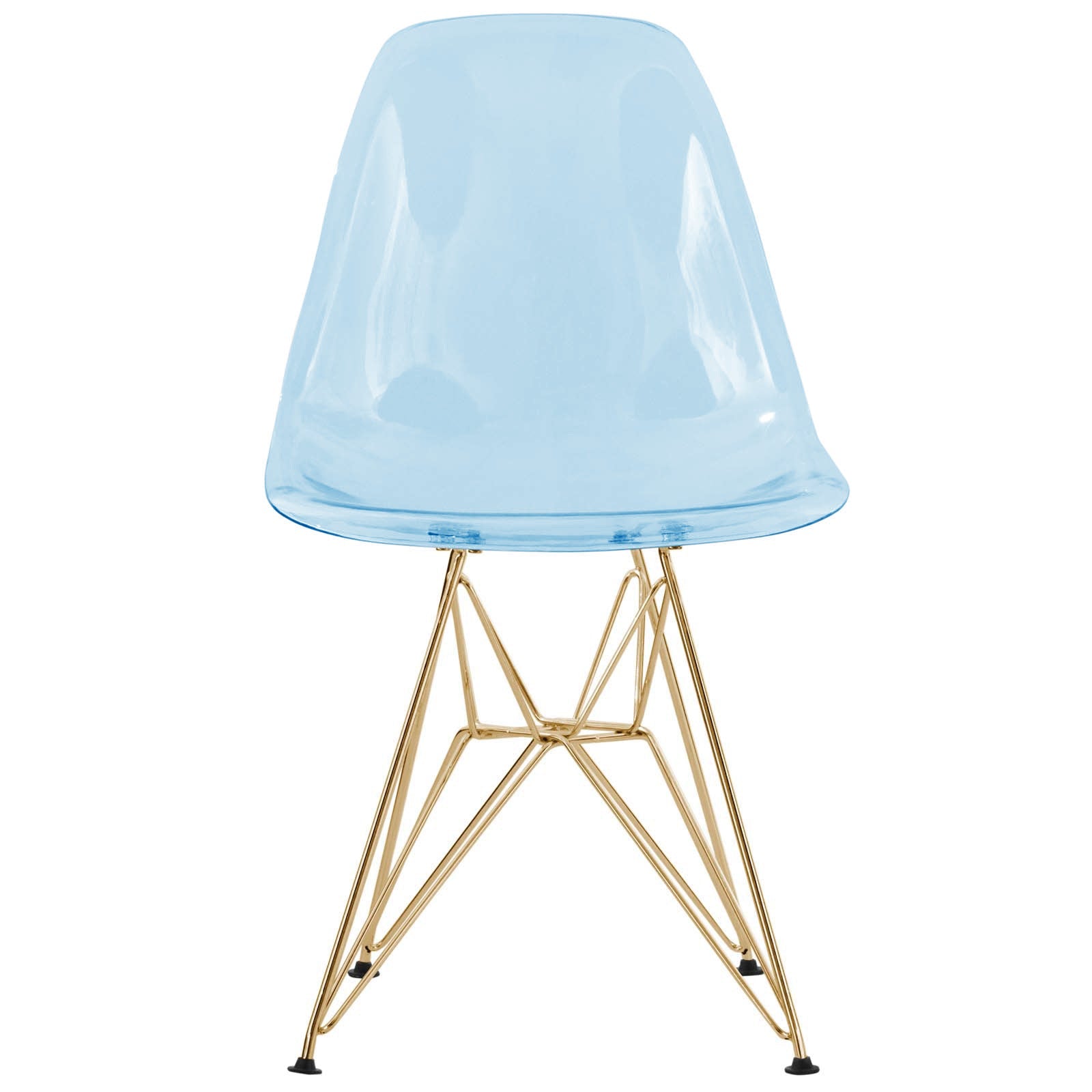 Cresco Molded Plastic Dining Chair with Gold Eifel Base Set of 4