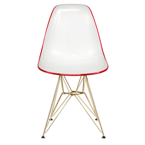 Cresco Molded Plastic Dining Chair with Gold Eifel Base Set of 4