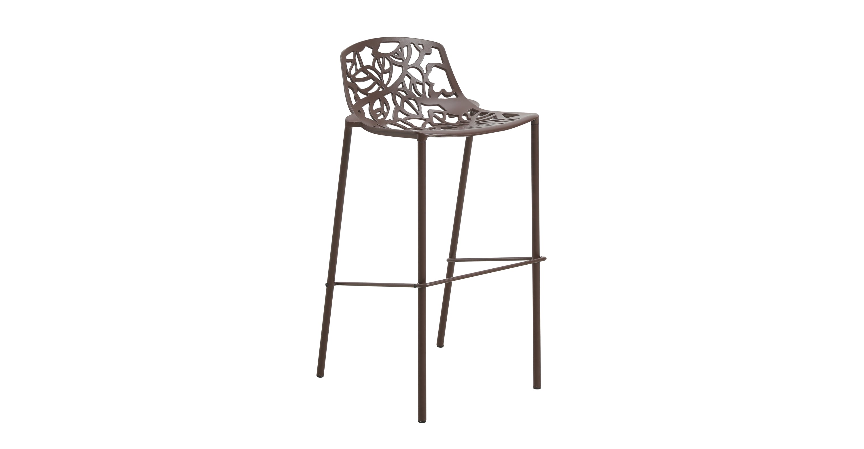 Devon Aluminum Indoor Outdoor Bar Stool with Powder Coated Frame and Footrest