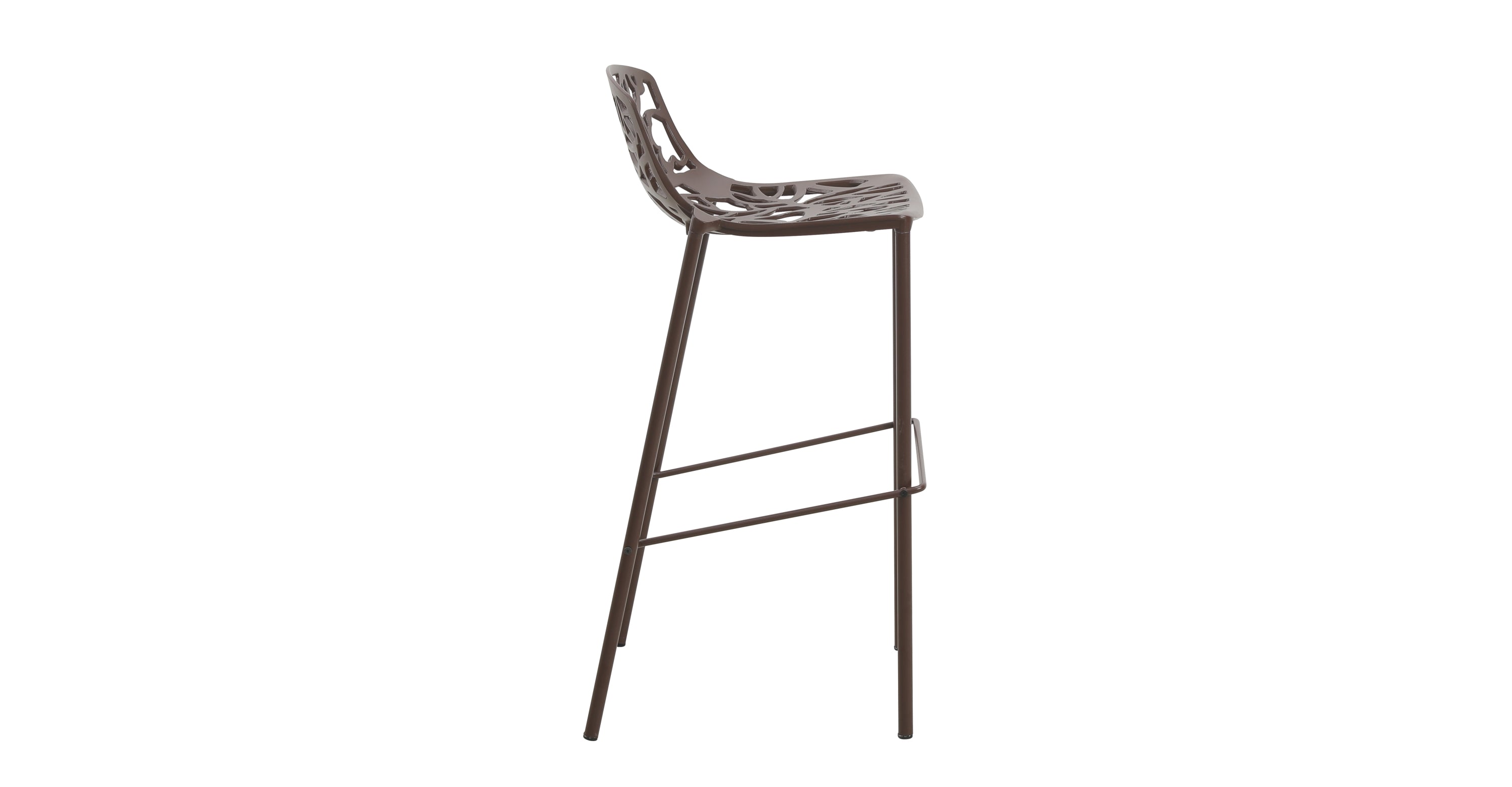 Devon Aluminum Indoor Outdoor Bar Stool with Powder Coated Frame and Footrest