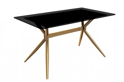 Elega Rectangular Dining Table with Sintered Stone or Glass Rectangular Top and Stainless Steel Base