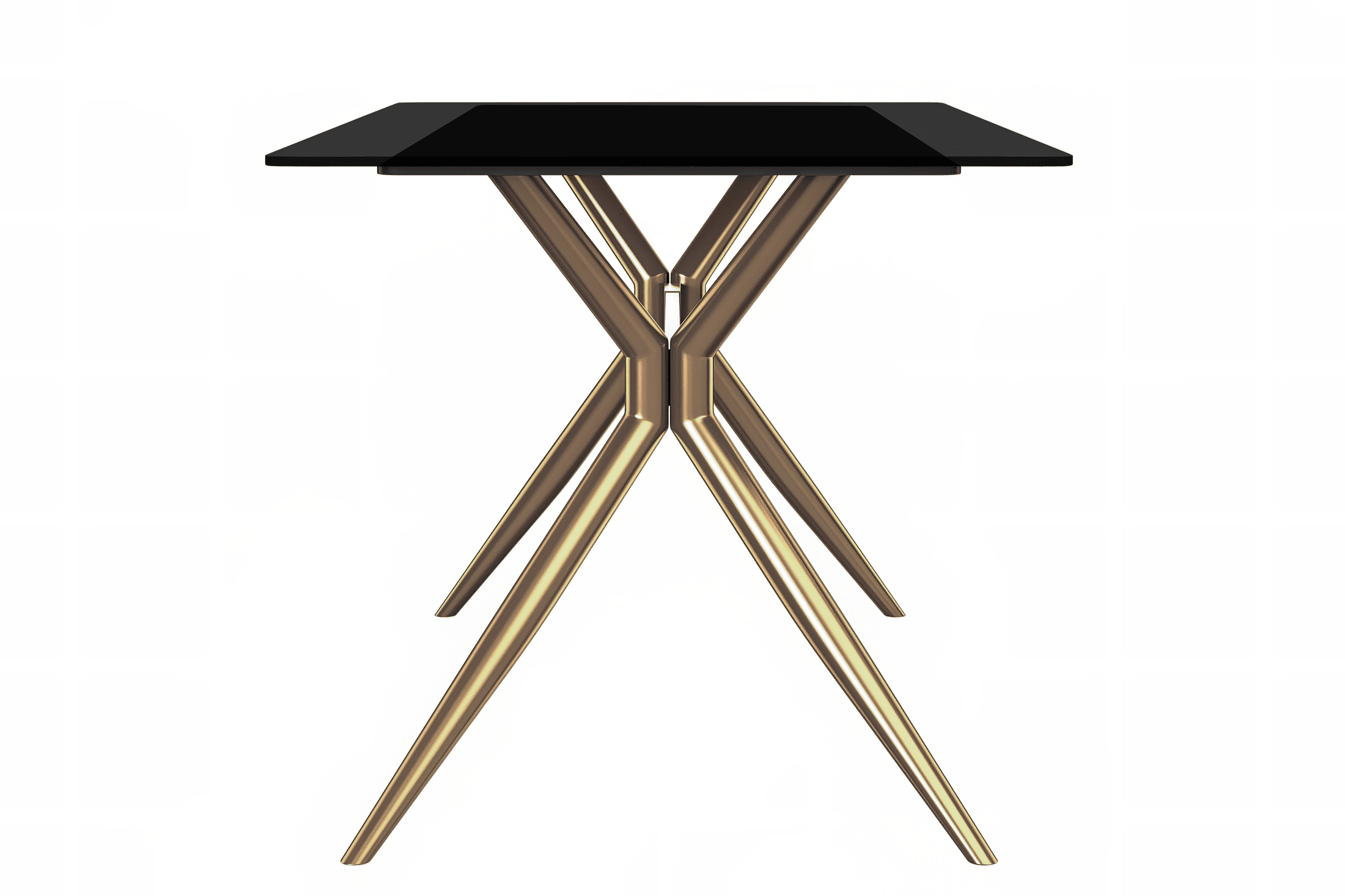 Elega Rectangular Dining Table with Sintered Stone or Glass Rectangular Top and Stainless Steel Base