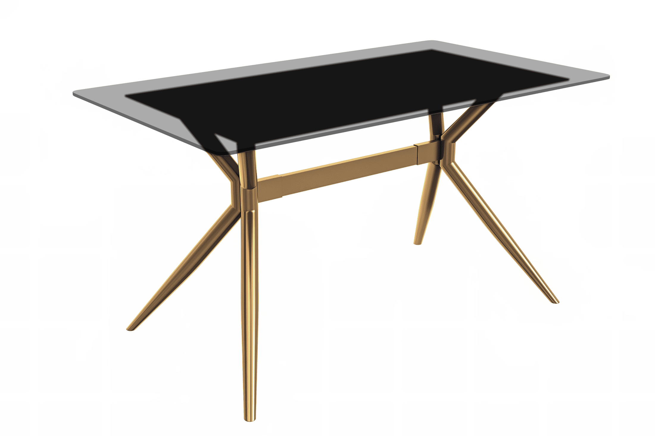 Elega Rectangular Dining Table with Sintered Stone or Glass Rectangular Top and Stainless Steel Base