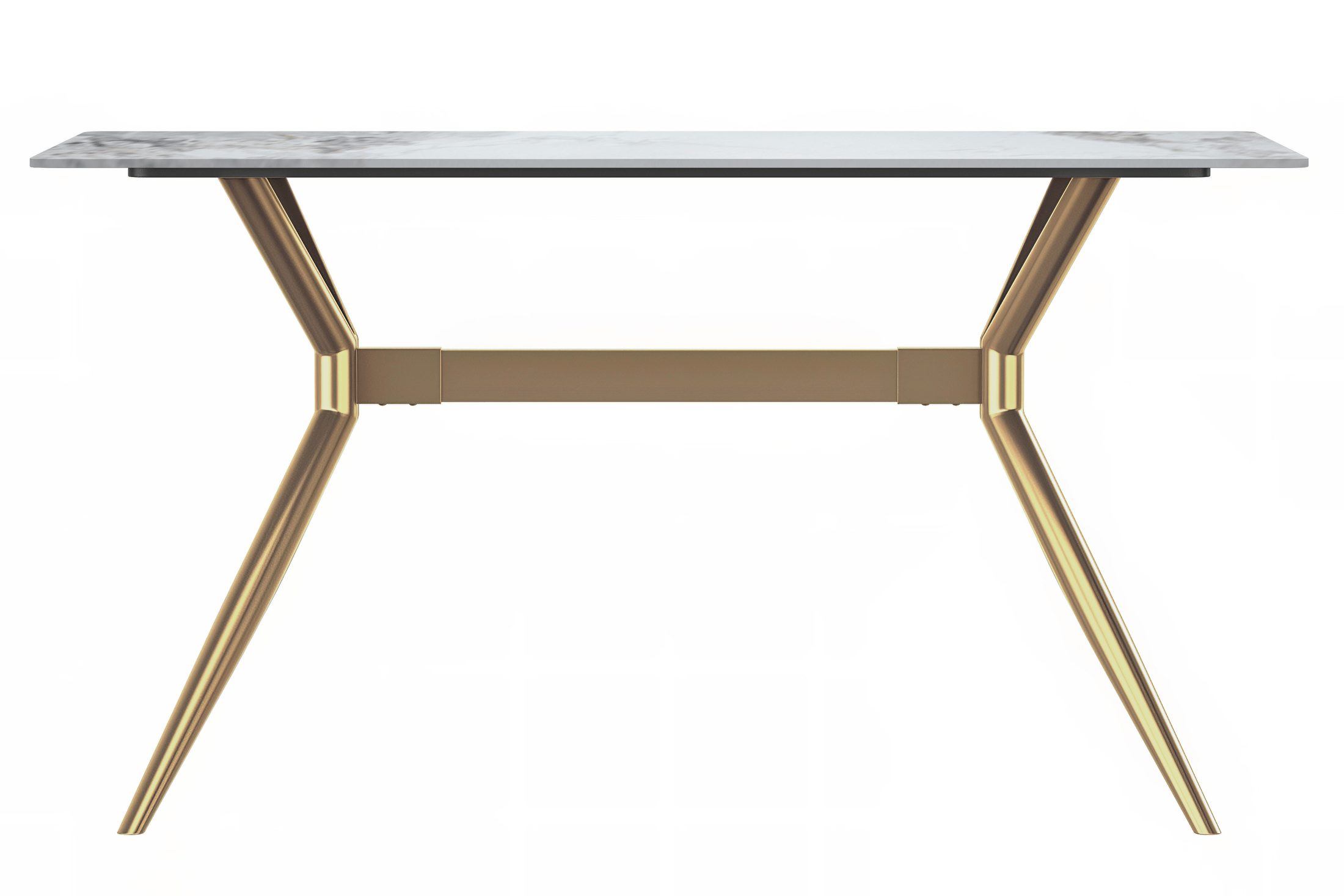 Elega Rectangular Dining Table with Sintered Stone or Glass Rectangular Top and Stainless Steel Base