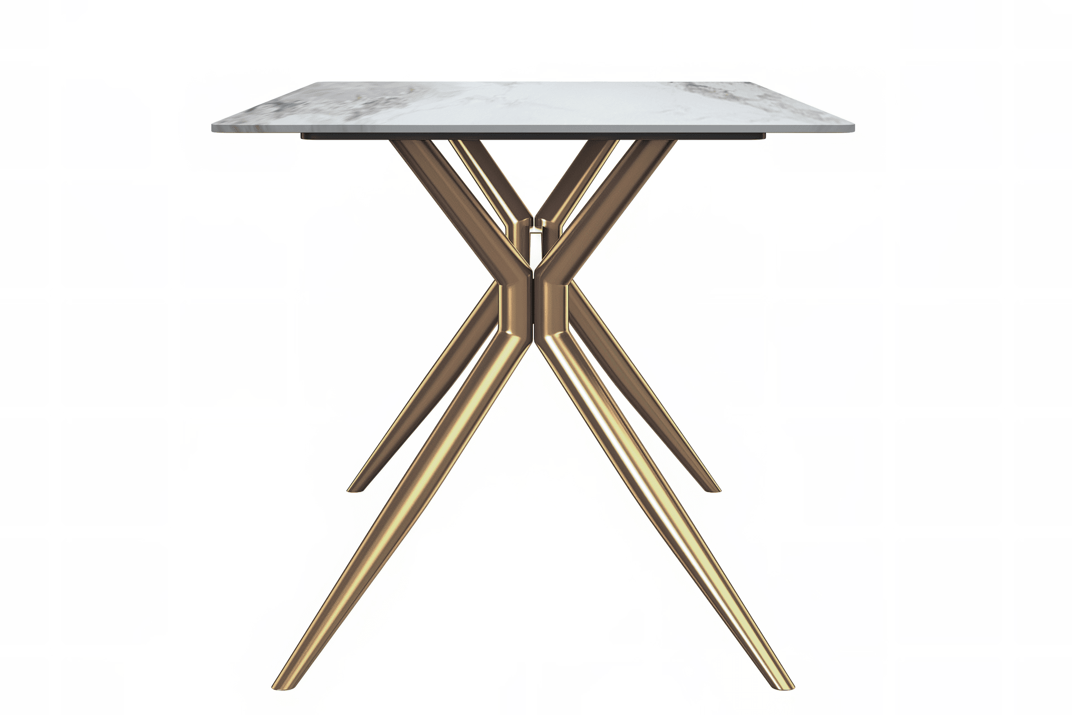 Elega Rectangular Dining Table with Sintered Stone or Glass Rectangular Top and Stainless Steel Base