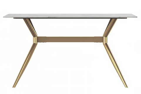 Elega Rectangular Dining Table with Sintered Stone or Glass Rectangular Top and Stainless Steel Base