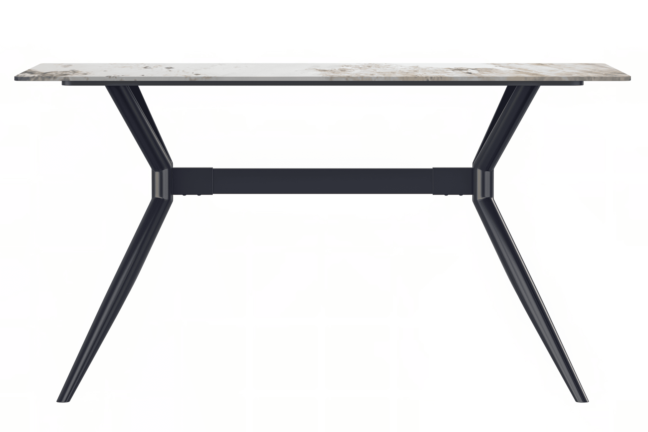 Elega Rectangular Dining Table with Sintered Stone or Glass Rectangular Top and Stainless Steel Base