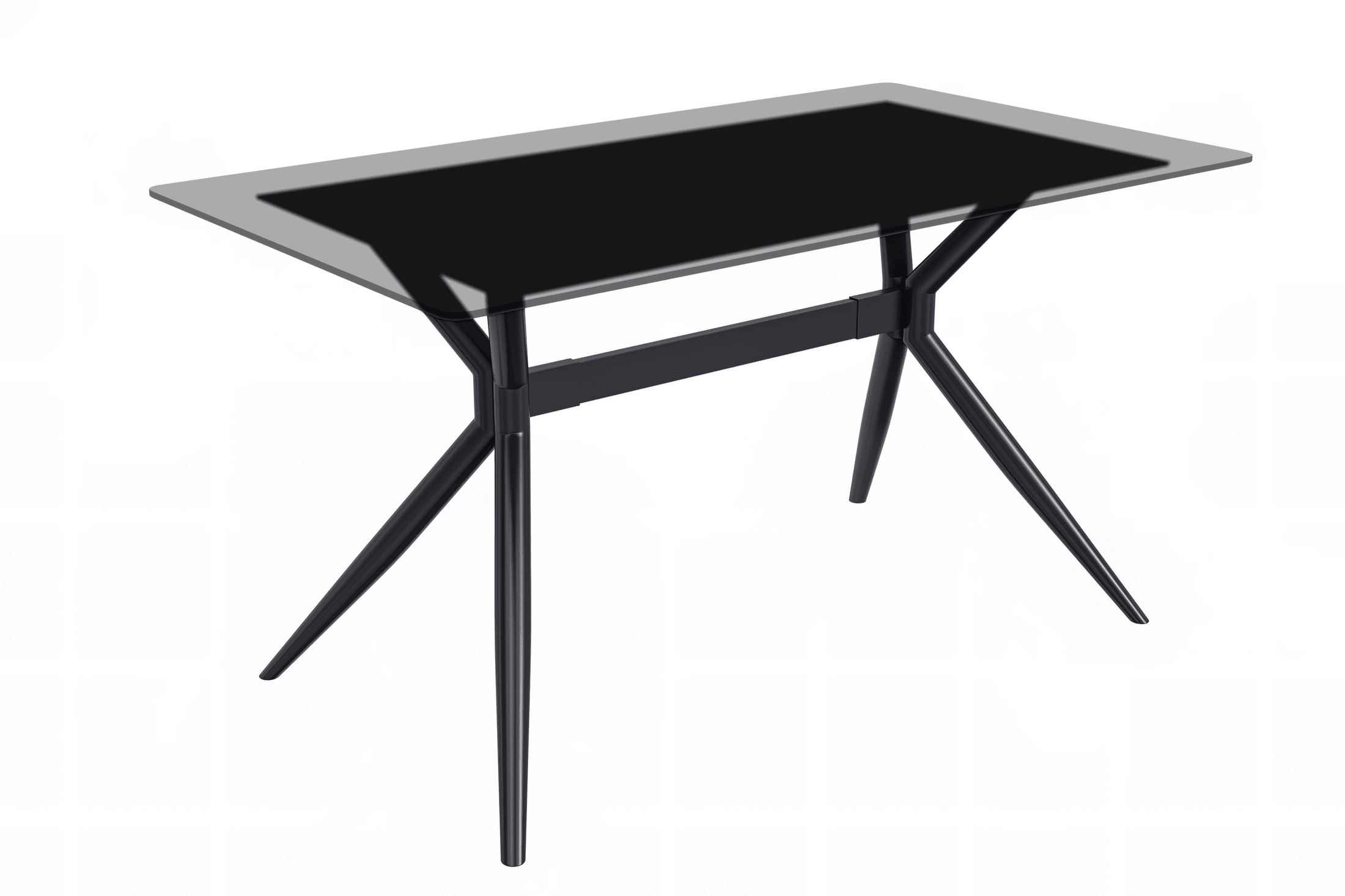 Elega Rectangular Dining Table with Sintered Stone or Glass Rectangular Top and Stainless Steel Base