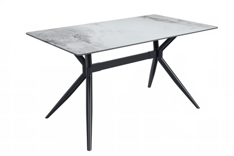 Elega Rectangular Dining Table with Sintered Stone or Glass Rectangular Top and Stainless Steel Base