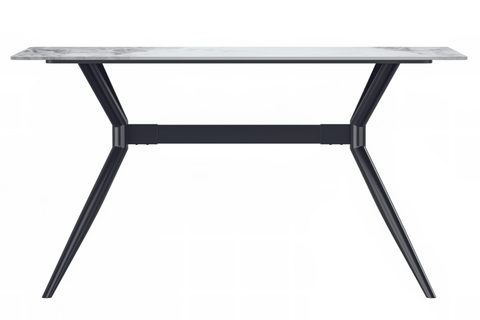 Elega Rectangular Dining Table with Sintered Stone or Glass Rectangular Top and Stainless Steel Base