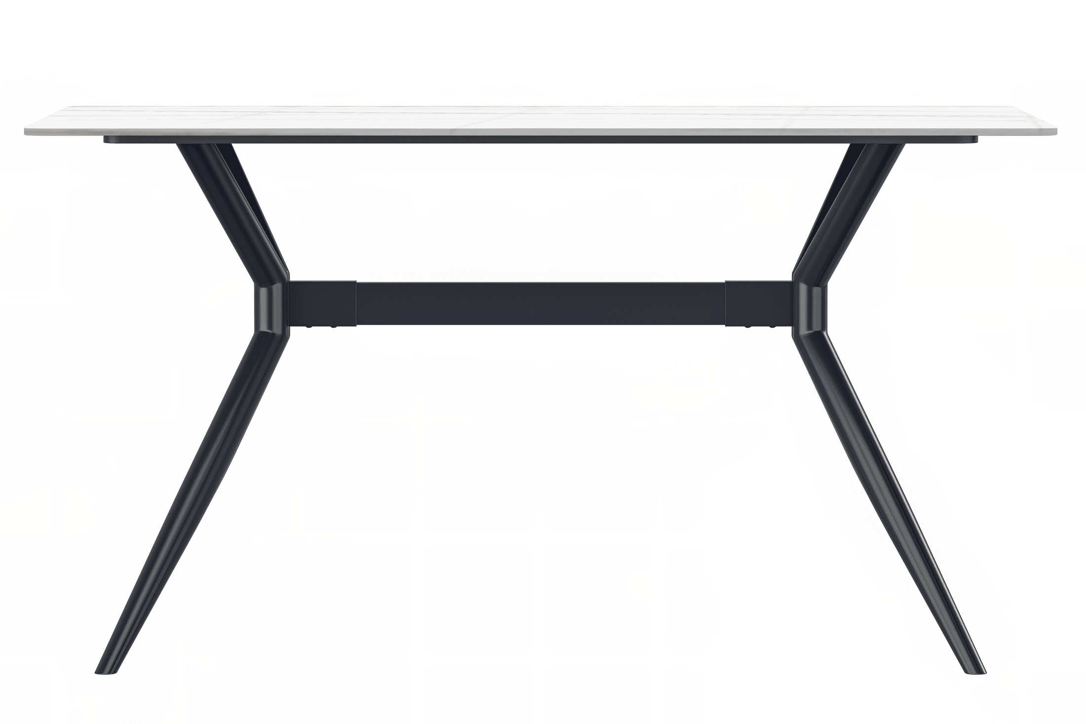 Elega Rectangular Dining Table with Sintered Stone or Glass Rectangular Top and Stainless Steel Base