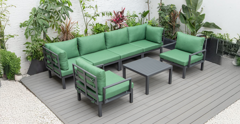 Hamilton 7-Piece Aluminum Patio Conversation Set With Coffee Table And Cushions