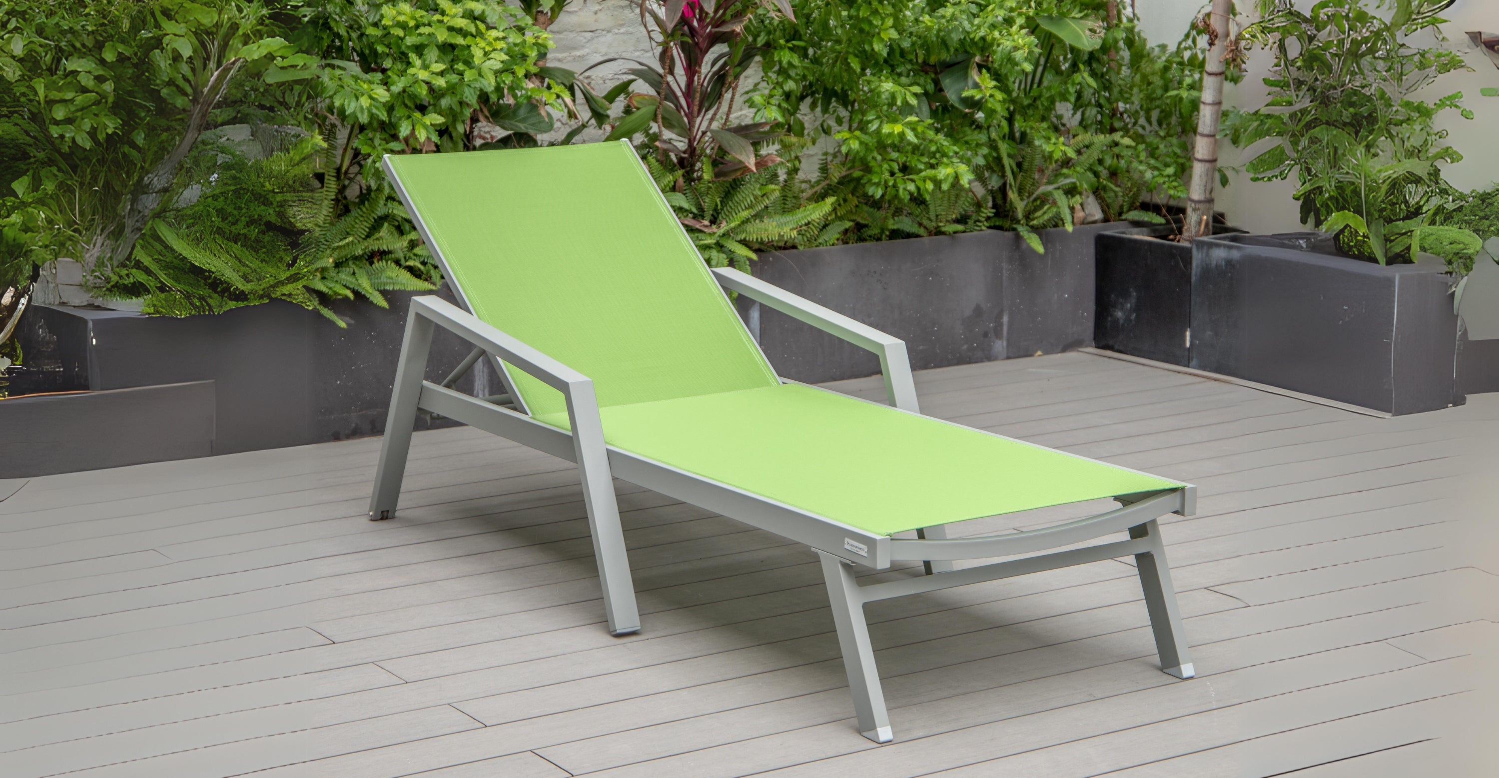 Marlin Aluminum Outdoor Chaise Lounge Chair with Sling Fabric Seat