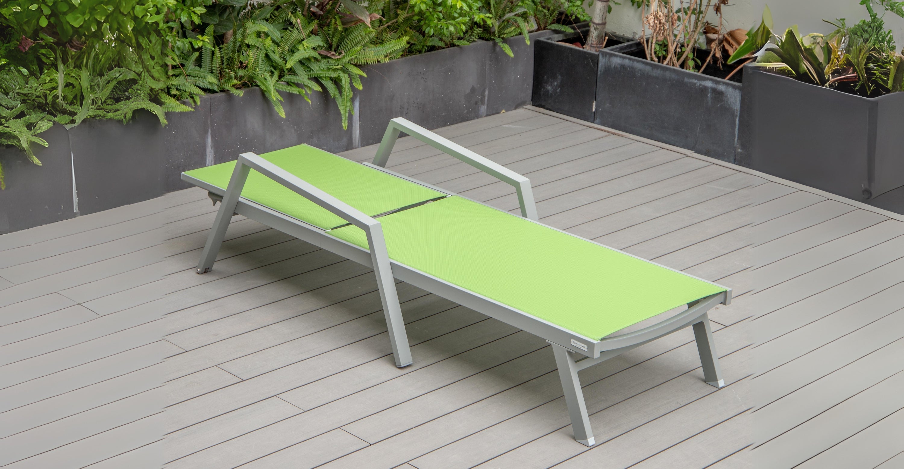 Marlin Aluminum Outdoor Chaise Lounge Chair with Sling Fabric Seat