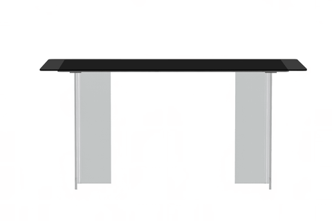 Kova Rectangular Dining Table with Sintered Stone or Glass Top and Acrylic Base Legs