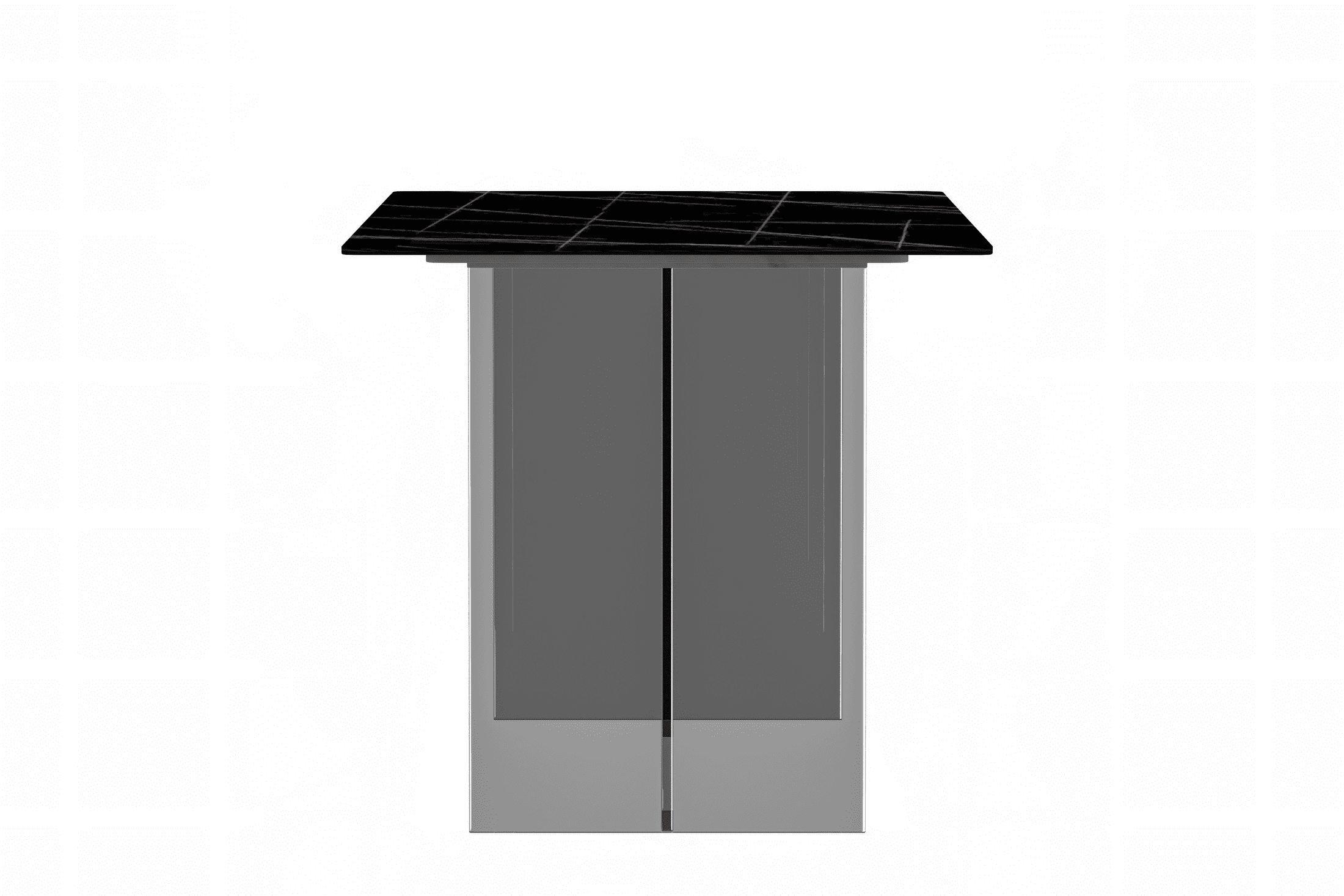 Kova Rectangular Dining Table with Sintered Stone or Glass Top and Acrylic Base Legs