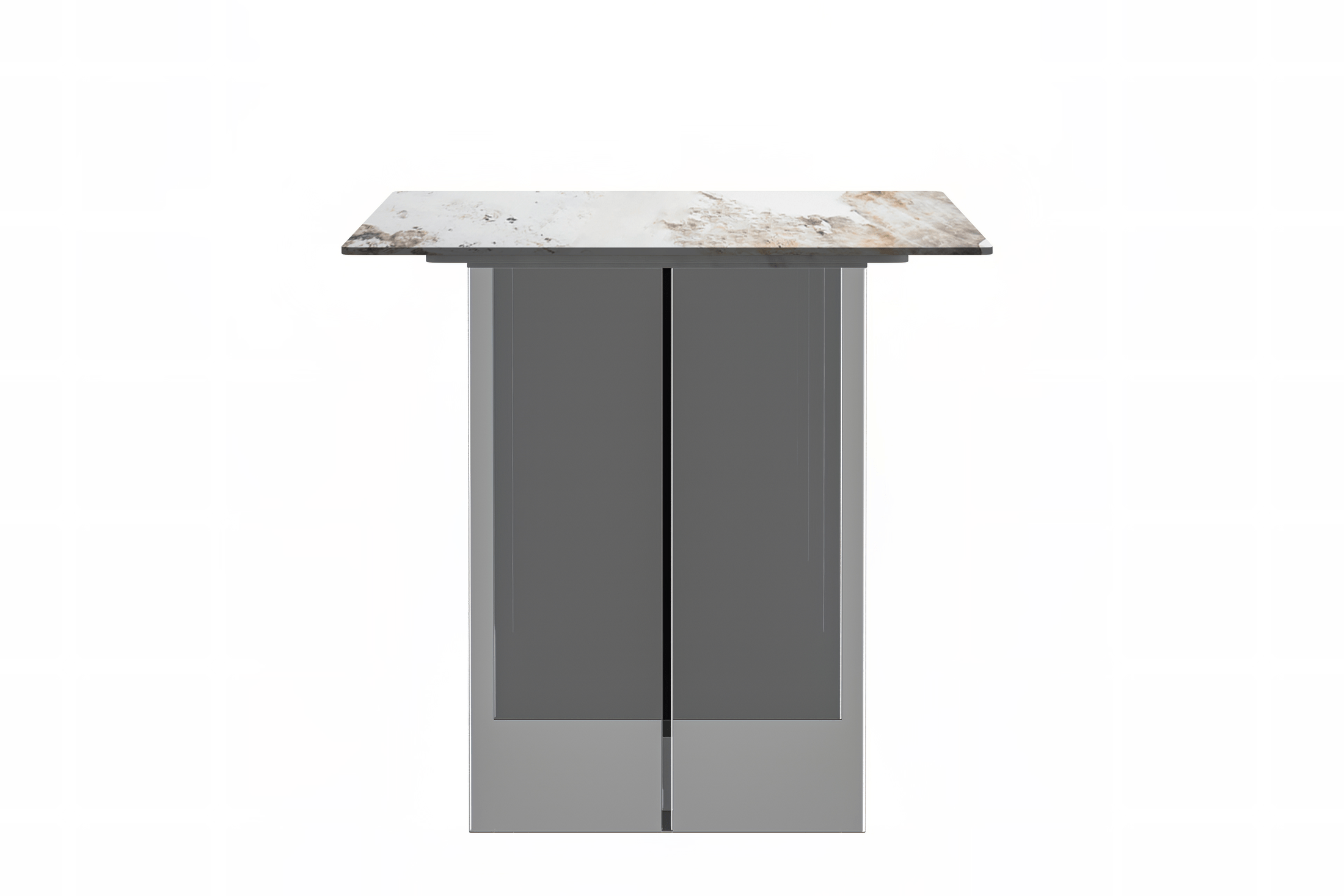 Kova Rectangular Dining Table with Sintered Stone or Glass Top and Acrylic Base Legs