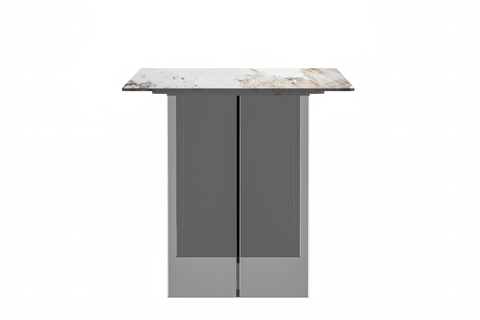 Kova Rectangular Dining Table with Sintered Stone or Glass Top and Acrylic Base Legs