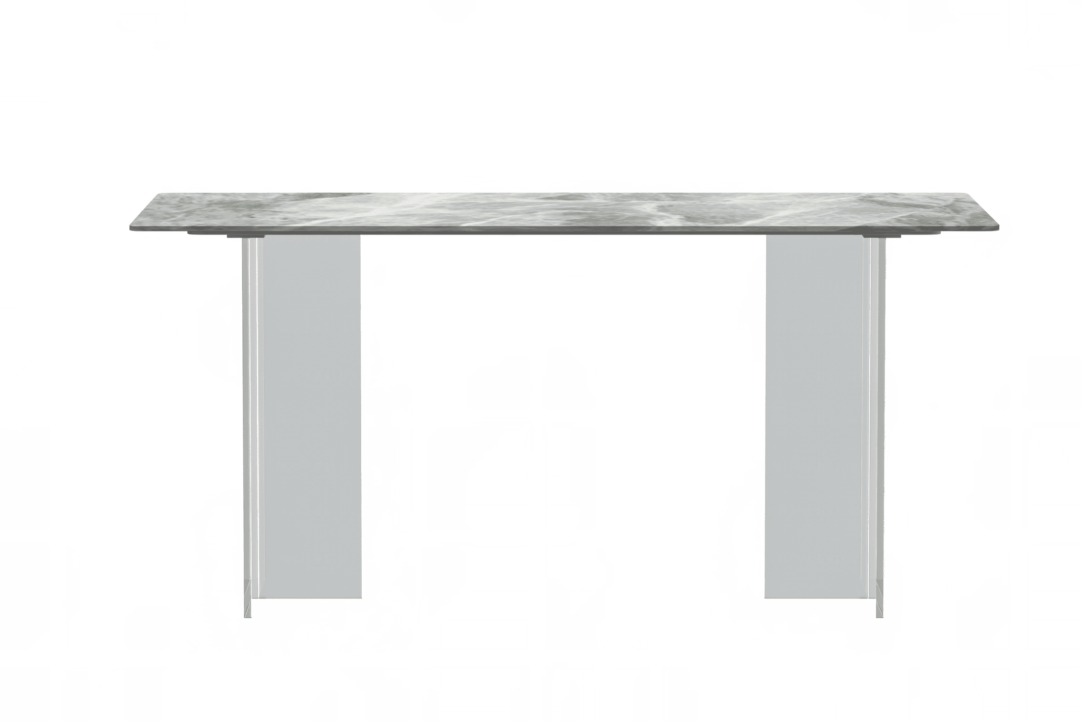 Kova Rectangular Dining Table with Sintered Stone or Glass Top and Acrylic Base Legs