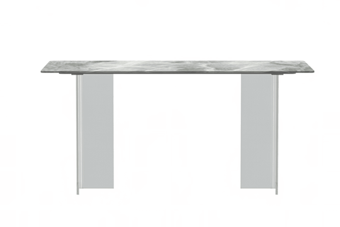 Kova Rectangular Dining Table with Sintered Stone or Glass Top and Acrylic Base Legs