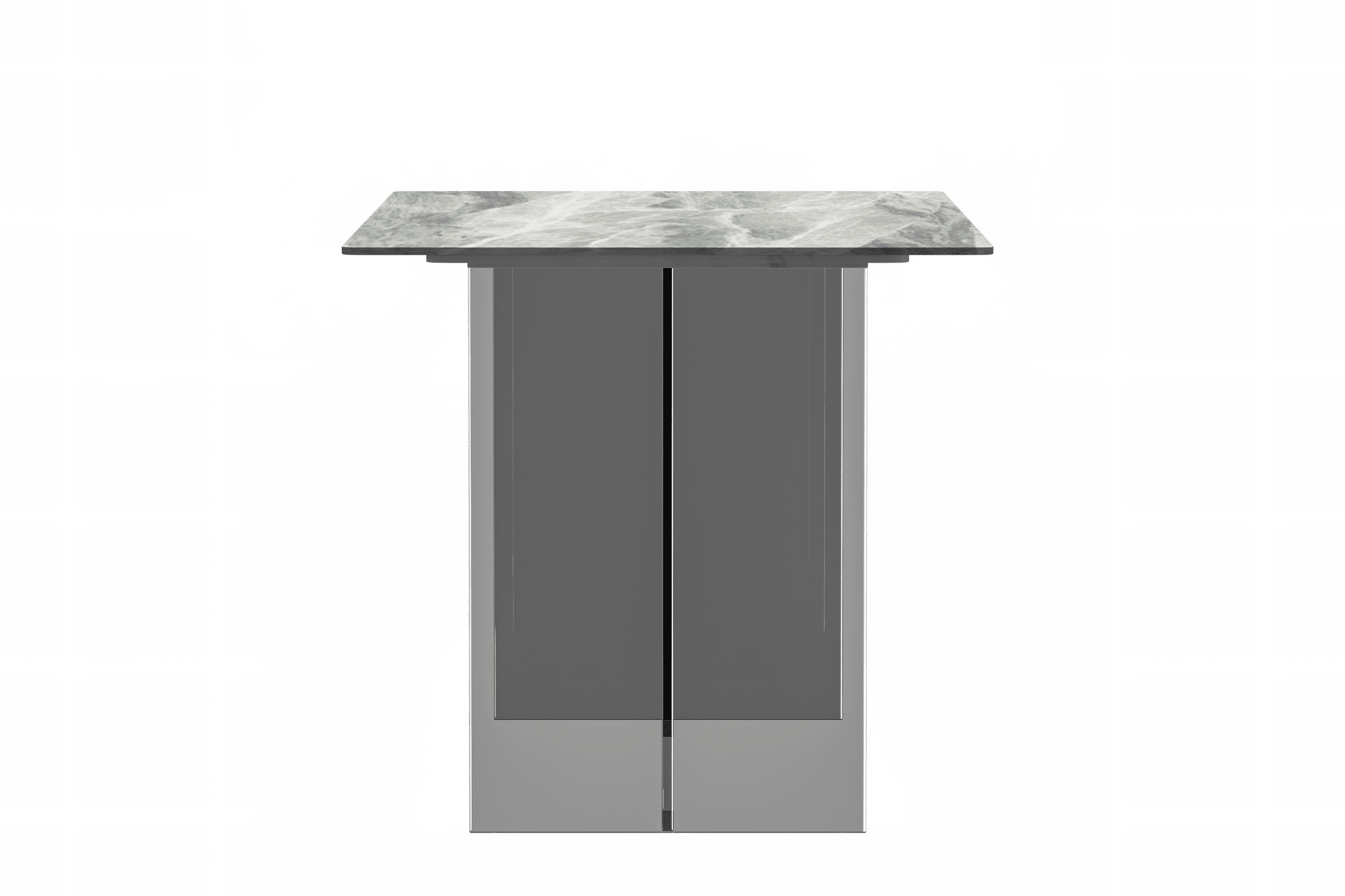 Kova Rectangular Dining Table with Sintered Stone or Glass Top and Acrylic Base Legs