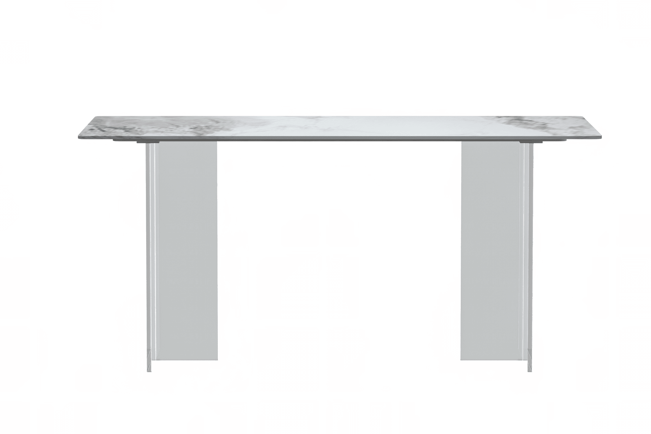 Kova Rectangular Dining Table with Sintered Stone or Glass Top and Acrylic Base Legs