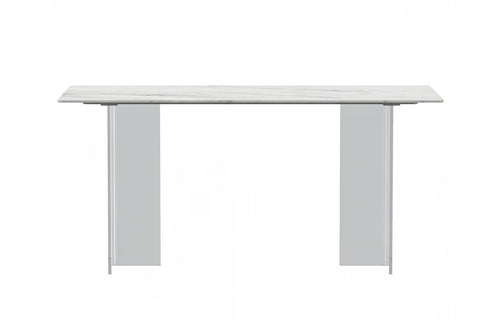 Kova Rectangular Dining Table with Sintered Stone or Glass Top and Acrylic Base Legs