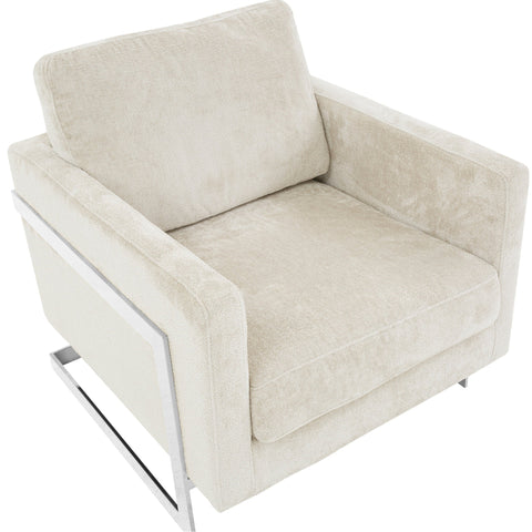 Lincoln Accent Chair Upholstered in Boucle with Black Stainless-Steel Frame