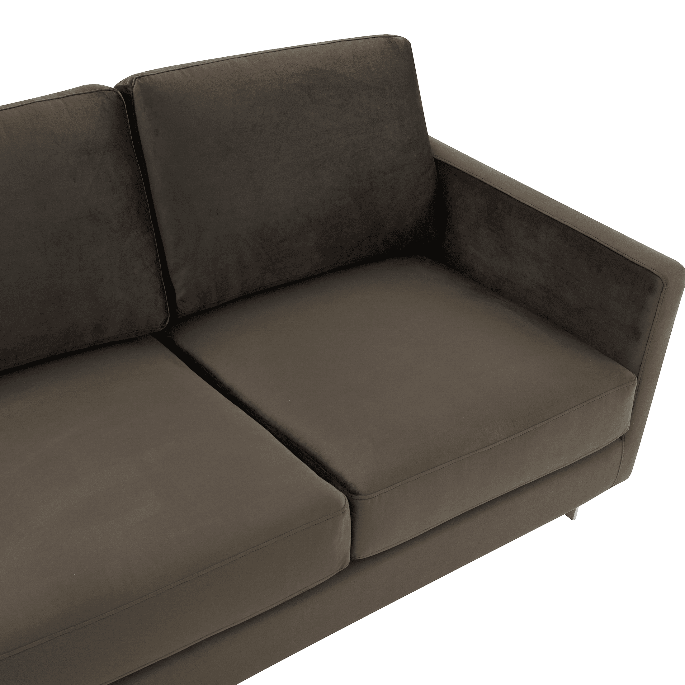 Lincoln 3-Seater Sofa Upholstered in Velvet Fabric with Chrome Stainless Steel Frame