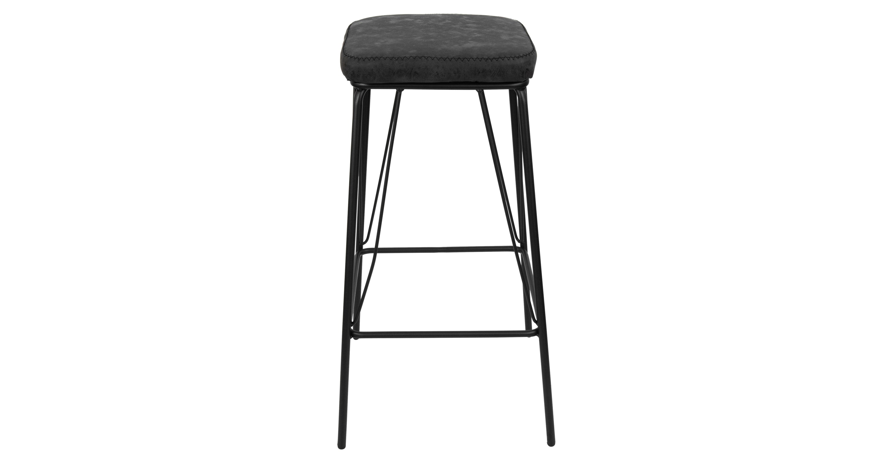 Millard Leather Bar Stool With Metal Frame